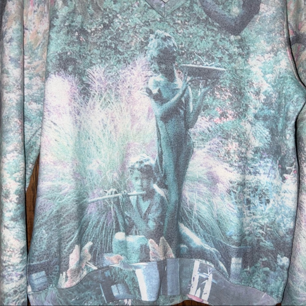 Rare Wildfox Garden of Good and Evil Baggy Beach Jumper in Aqua Multi Size XS - Picture 5 of 5